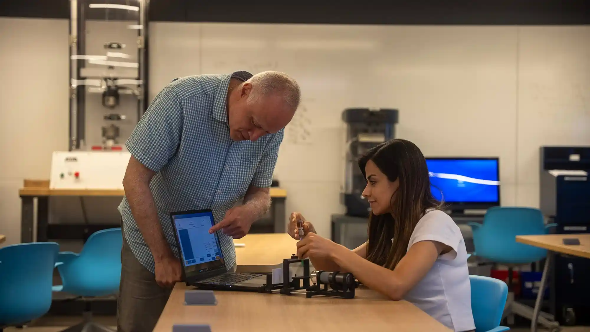 Educator and Student with droplet lab educational